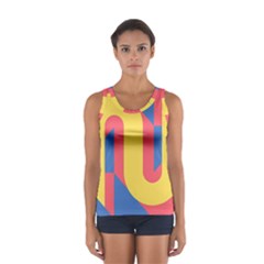 Rainbow Sign Yellow Red Blue Retro Sport Tank Top  by Mariart