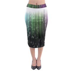 Numerical Animation Random Stripes Rainbow Space Midi Pencil Skirt by Mariart