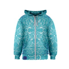 Repeatable Patterns Shutterstock Blue Leaf Heart Love Kids  Zipper Hoodie by Mariart