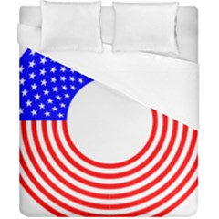 Stars Stripes Circle Red Blue Duvet Cover (california King Size) by Mariart