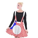 Stars Stripes Circle Red Blue Suspender Skater Skirt View1