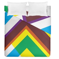 Triangle Chevron Rainbow Web Geeks Duvet Cover Double Side (queen Size) by Mariart