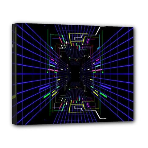 Seamless 3d Animation Digital Futuristic Tunnel Path Color Changing Geometric Electrical Line Zoomin Deluxe Canvas 20  X 16   by Mariart