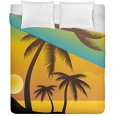 Sunset Summer Duvet Cover Double Side (california King Size) by Mariart