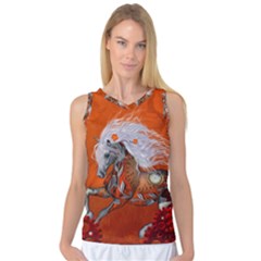 Steampunk, Wonderful Wild Steampunk Horse Women s Basketball Tank Top by FantasyWorld7