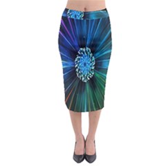 Flower Stigma Colorful Rainbow Animation Space Midi Pencil Skirt by Mariart