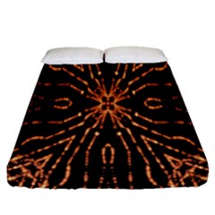 Golden Fire Pattern Polygon Space Fitted Sheet (queen Size) by Mariart