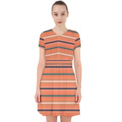 Horizontal Line Orange Adorable In Chiffon Dress by Mariart