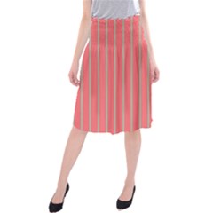 Line Red Grey Vertical Midi Beach Skirt by Mariart