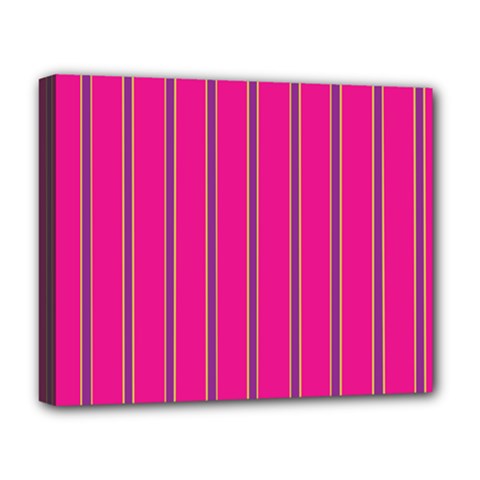 Pink Line Vertical Purple Yellow Fushia Deluxe Canvas 20  X 16   by Mariart