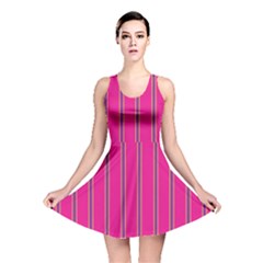 Pink Line Vertical Purple Yellow Fushia Reversible Skater Dress by Mariart