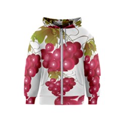 Red Fruit Grape Kids  Zipper Hoodie by Mariart