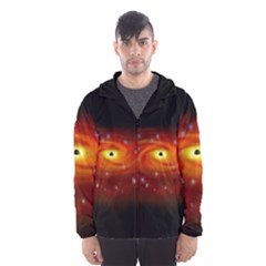 Space Galaxy Black Sun Hooded Wind Breaker (men) by Mariart