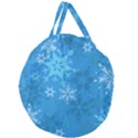 Snowflakes Cool Blue Star Giant Round Zipper Tote View1