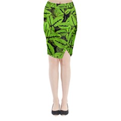 Nature Print Pattern Midi Wrap Pencil Skirt by dflcprints