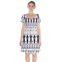 Halloween Pattern Short Sleeve Bardot Dress by ValentinaDesign