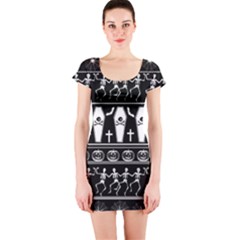 Halloween Pattern Short Sleeve Bodycon Dress by ValentinaDesign