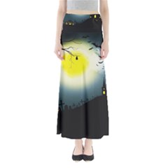 Halloween Landscape Full Length Maxi Skirt by ValentinaDesign