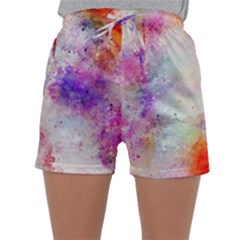 Watercolor Galaxy Purple Pattern Sleepwear Shorts by paulaoliveiradesign