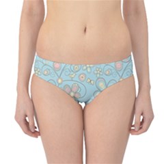 Flower Blue Butterfly Bird Yellow Floral Sexy Hipster Bikini Bottoms by Mariart