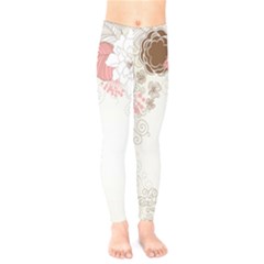 Flower Floral Rose Sunflower Star Sexy Pink Kids  Legging by Mariart