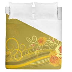 Flower Floral Yellow Sunflower Star Leaf Line Gold Duvet Cover (queen Size) by Mariart