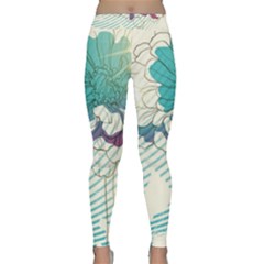 Flower Rose Purple Sunflower Lotus Classic Yoga Leggings by Mariart