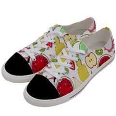 Mango Fruit Pieces Watermelon Dragon Passion Fruit Apple Strawberry Pineapple Melon Women s Low Top Canvas Sneakers by Mariart