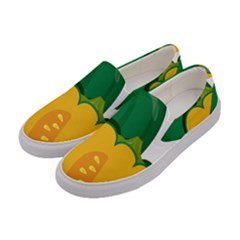 Pumpkin Peppers Green Yellow Women s Canvas Slip Ons by Mariart