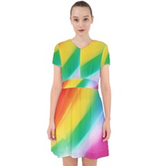 Red Yellow White Pink Green Blue Rainbow Color Mix Adorable In Chiffon Dress by Mariart