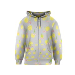 Cute Fruit Cerry Yellow Green Pink Kids  Zipper Hoodie by Mariart