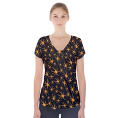 Halloween Spiders Short Sleeve Front Detail Top by iCreate