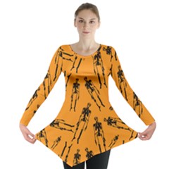 Halloween Skeletons  Long Sleeve Tunic  by iCreate