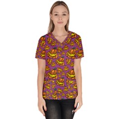 Halloween Colorful Jackolanterns  Scrub Top by iCreate