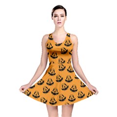 Halloween Jackolantern Pumpkins Icreate Reversible Skater Dress by iCreate