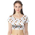 Halloween pattern Short Sleeve Crop Top View1