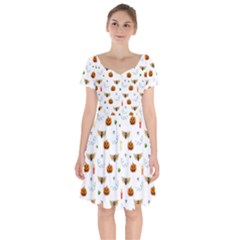 Halloween Pattern Short Sleeve Bardot Dress by Valentinaart