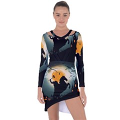 Headless Horseman Asymmetric Cut-out Shift Dress by Valentinaart