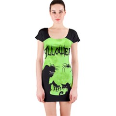 Halloween Short Sleeve Bodycon Dress by Valentinaart