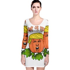 Trump Or Treat  Long Sleeve Velvet Bodycon Dress by Valentinaart