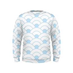 Blue,white,shell,pattern Kids  Sweatshirt by NouveauDesign