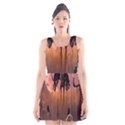 Halloween Design With Scarecrow, Crow And Pumpkin Scoop Neck Skater Dress View1