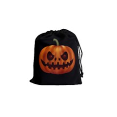 Halloween Pumpkin Drawstring Pouches (small)  by Valentinaart