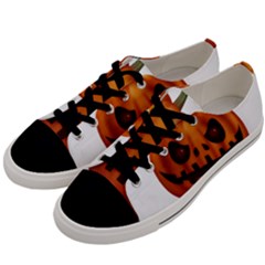 Halloween Pumpkin Men s Low Top Canvas Sneakers by Valentinaart