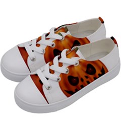 Halloween Pumpkin Kids  Low Top Canvas Sneakers by Valentinaart