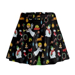 Christmas Pattern Mini Flare Skirt by Valentinaart