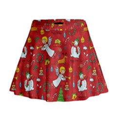 Christmas Pattern Mini Flare Skirt by Valentinaart