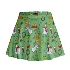 Christmas Pattern Mini Flare Skirt by Valentinaart