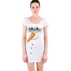 Cute Snowman Short Sleeve Bodycon Dress by Valentinaart