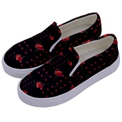 Roses From The Fantasy Garden Kids  Canvas Slip Ons by pepitasart